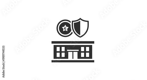 Security Service Building Icon Design.
