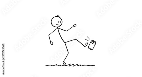 Man Kicking a Coffee Mug.