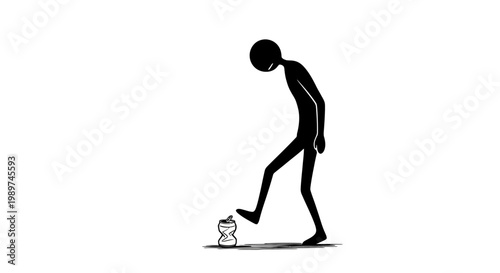 Man Kicking Small Cat Away.