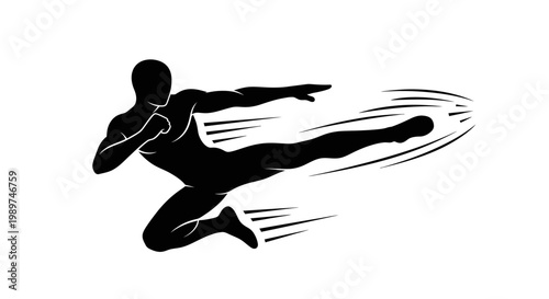 Man Running Fast in Motion.