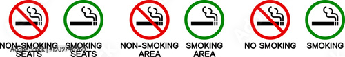 喫煙席と禁煙席のアイコン（Smoking and No smoking icons）
