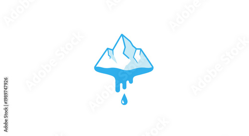 Melting Iceberg Mountain Peak Illustration.