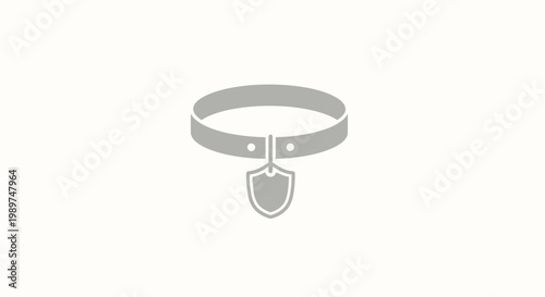 Metal Dog Collar with Shield Tag.