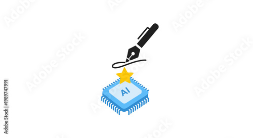 Microchip with artificial intelligence technology.