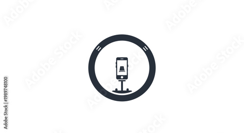 Mobile phone wireless charger symbol.