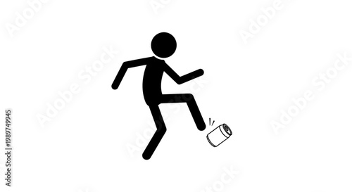 Person Kicking Coffee Cup Away Silhouette.