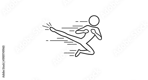 Person kicking in motion running fast.