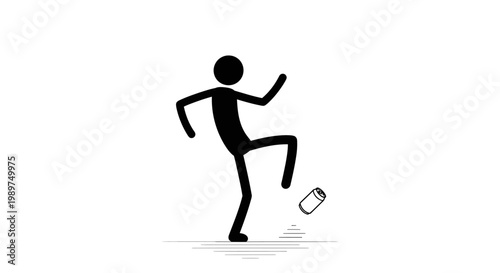 Person kicks cigarette butt away quickly.