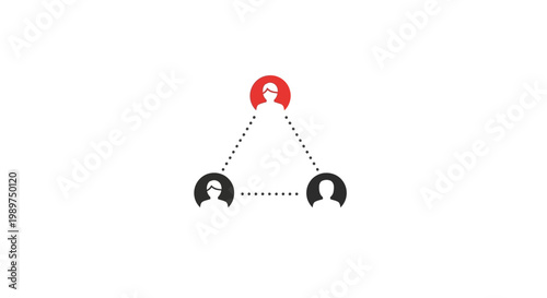 Network Connection Between Three People.