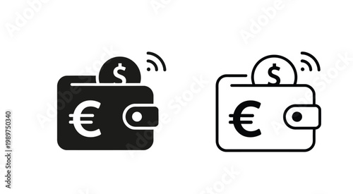 Contactless payment wallets vector illustrating digital wallet and tap to pay technolog