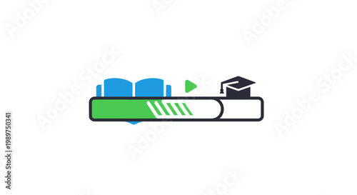 Online course progress bar icon.