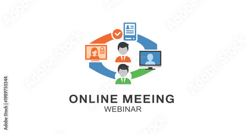 Online Meeting Webinar Graphic Illustration Design.