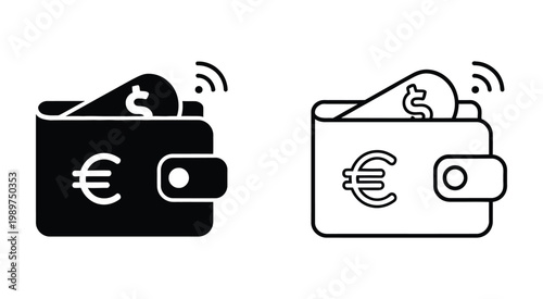 Contactless payment wallets vector illustrating digital wallet and tap to pay technolog