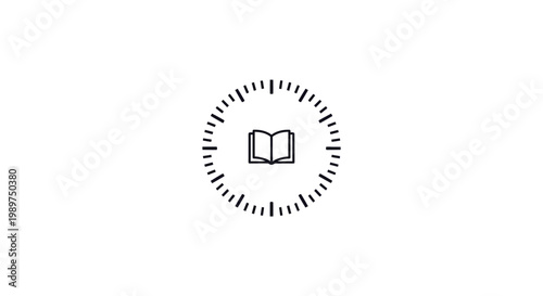 Open Book Icon With Lines.