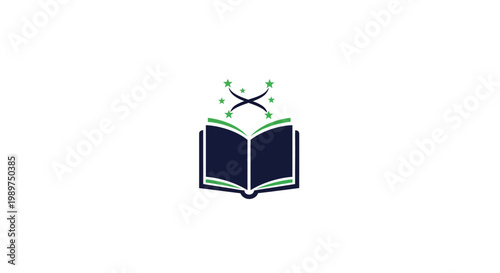 Open Book with Sparkling Idea.