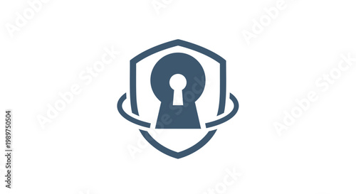 Padlock in shield security icon symbol.