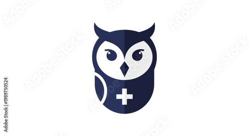Owl with a medical cross.