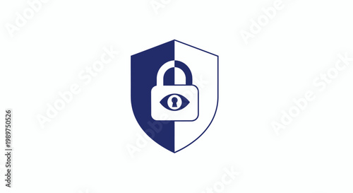 Padlock on shield security symbol.