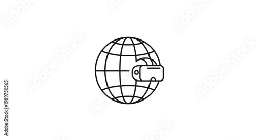 Padlock Securing Globe Earth Locked.