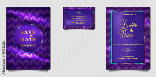 luxury Elegant wedding invitation design set