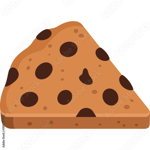 A delicious chocolate chip cookie slice on a plate indoors