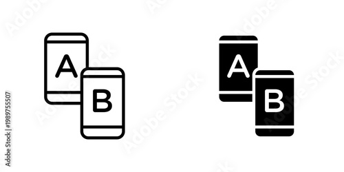 A B testing icon on white background, editable stroke svg 10