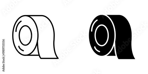 Adhesive tape icon on white background, editable stroke svg 10