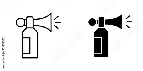 Air horn icon on white background, editable stroke svg 10