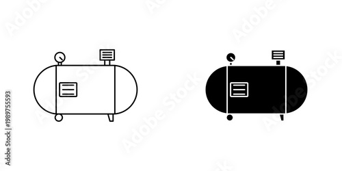 Air compressor icon on white background, editable stroke svg 10