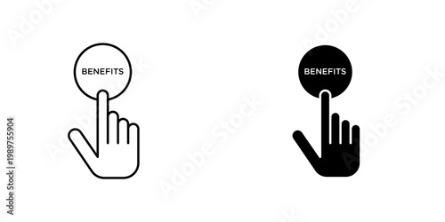 benefits icon on white background, editable stroke svg 10