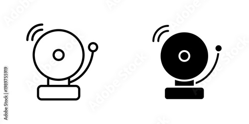Bell school icon on white background, editable stroke svg 10