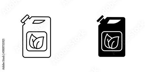 Biofuel canister icon on white background, editable stroke svg 10
