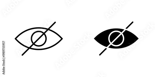 Blindness icon on white background, editable stroke svg 10