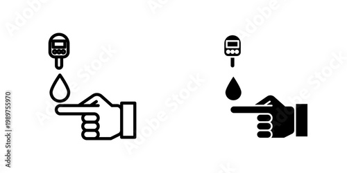 Blood sugar test icon on white background, editable stroke svg 10