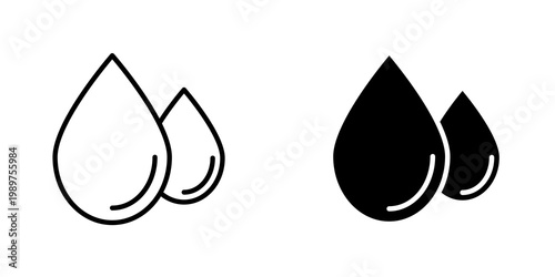 Blood drops icon on white background, editable stroke svg 10