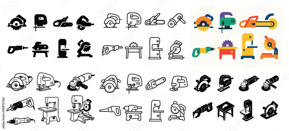 Naklejka premium Various electric power tool icons
