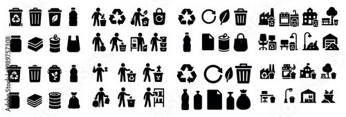 Recycling and waste management icons
