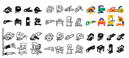 Various electric power tool icons