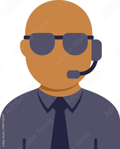 Professional security agent protecting people and properties