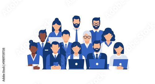 Diverse group of business professionals.