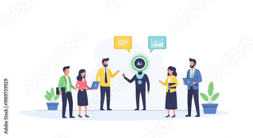 Business people talking in office.