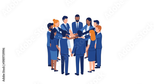 Diverse business people shaking hands.