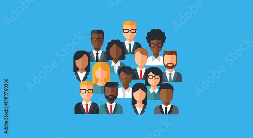 Diverse Business People Group Faces.