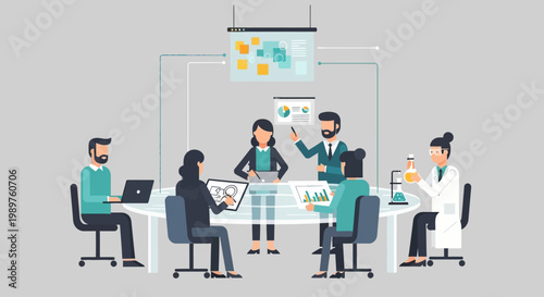 Business people in meeting room.