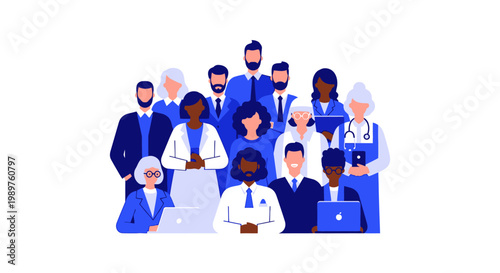 Diverse group of business professionals.