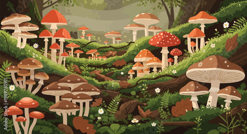 Enchanted Forest Mushroom Landscape