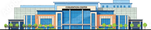 Modern Convention Center Building Exterior Architecture for Business Event Design Concept