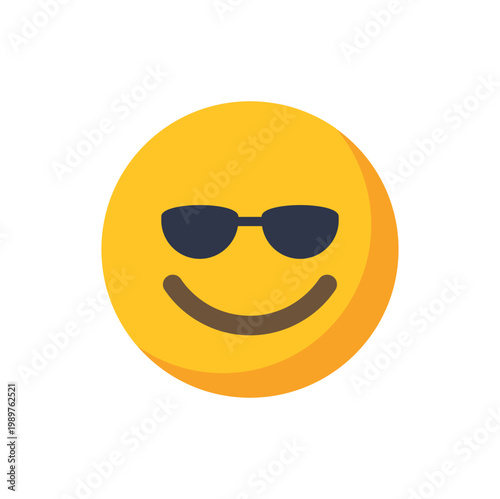 Smiling emoji wearing sunglasses representing coolness and happiness