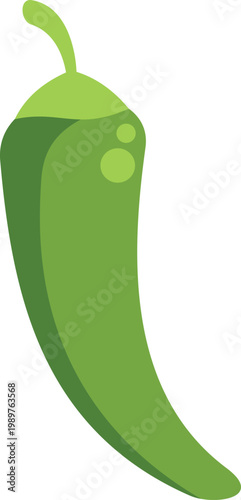Green chili pepper vector illustration representing spice and fresh food