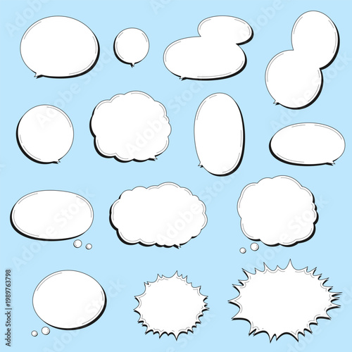 cartoon speech bubble set